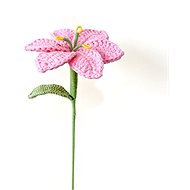 ANNAM Crochet flower Mini Lilies white, 11 × 41 cm - Artificial Flower