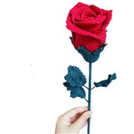 ANNAM Crochet flower Rose red, 6,5 × 41 cm - Artificial Flower