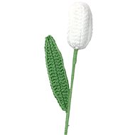 ANNAM Crochet flower Tulip white, 4 × 41 cm - Artificial Flower