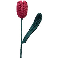 ANNAM Crochet flower Tulip red, 4 × 41 cm - Artificial Flower