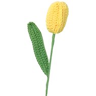 ANNAM Crochet flower Tulip dark yellow, 4 × 41 cm - Artificial Flower