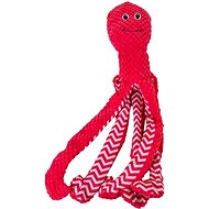 ANNAM Plush octopus with whistling head and rustling tentacles 45 cm, red - Dog Toy