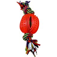 ANNAM Rubber, knitted toy 9 × 23 cm, red - Dog Toy