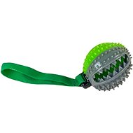 ANNAM Rubber ball for treats with rope 8 cm, green - Dog Toy Ball