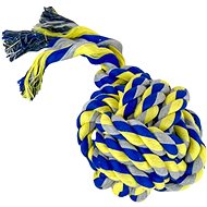 ANNAM Knitted ball 10,5 cm, blue yellow - Dog Toy