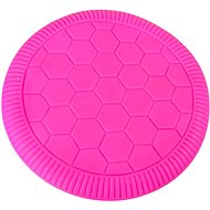 ANNAM Rubber flying saucer 18 cm, football pattern, pink - Dog Toy
