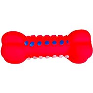 ANNAM Rubber squeaky bone for dogs 15 cm, red - Dog Toy