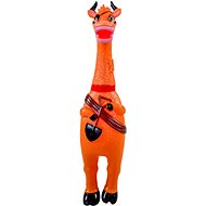 ANNAM Squeaky rubber cow 32 cm, orange - Dog Toy