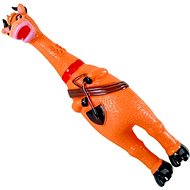 ANNAM Small squeaky rubber cow 22 cm, orange cow - Dog Toy
