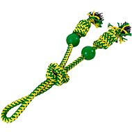 ANNAM Knot with two balls 35 cm, green - Dog Toy