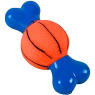 ANNAM Squeaky rubber bone/mouse 13 cm, orange - Dog Toy