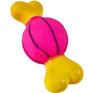 ANNAM Squeaky rubber bone/mouse 13 cm, pink - Dog Toy