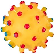 ANNAM Rubber squeaky ball with spikes 6 cm, yellow - Dog Toy Ball