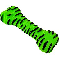 ANNAM Whistling bone with zebra print 19 cm, green - Dog Toy
