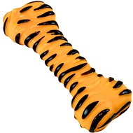 ANNAM Whistling bone with zebra print 19 cm, orange - Dog Toy