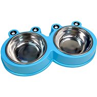 ANNAM Double frog-shaped bowl 11 × 16,5 cm, blue - Dog Bowl