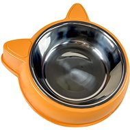 ANNAM Plastic and stainless steel bowl 16,5 cm, orange - Dog Bowl
