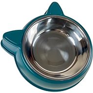 ANNAM Plastic and stainless steel bowl 16,5 cm, dark green - Dog Bowl
