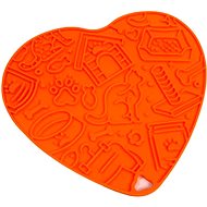 ANNAM Licking mat heart 20 × 17 cm, orange - Lick Mat