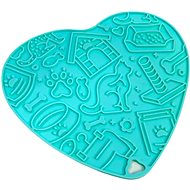ANNAM Licking mat heart 20 × 17 cm, turquoise - Lick Mat