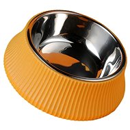ANNAM Bowl with stainless steel removable bowl 18 cm, yellow - Dog Bowl