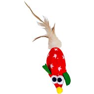ANNAM Mouse with feathers for cats 15 cm, red - Cat Toy Mouse