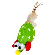 ANNAM Mouse with feathers for cats 15 cm, green - Cat Toy Mouse
