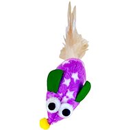 ANNAM Mouse with feathers for cats 15 cm, purple - Cat Toy Mouse