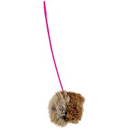 ANNAM Fluffy teaser for cats with pompom 40 cm, brown - Cat Toy