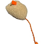 ANNAM Plush mouse with tail for cats 12 cm, beige - Cat Toy Mouse