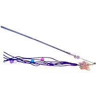 ANNAM Teaser with star and pom pom string 40 cm, purple - Cat Toy