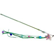 ANNAM Teaser with star and pom pom string 40 cm, green - Cat Toy
