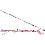 ANNAM Teaser with star and pom pom string 40 cm, pink - Cat Toy