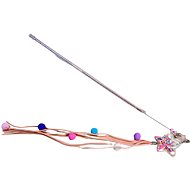 ANNAM Teaser with star and pom pom string 40 cm, salmon - Cat Toy