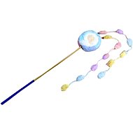ANNAM Cake teaser with pom pom string 50 cm, blue - Cat Toy