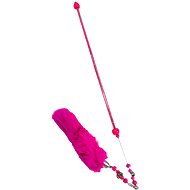 ANNAM Teaser for cats with feather and heart 45 cm, dark pink - Cat Toy