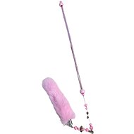 ANNAM Cat teaser with feather and heart 45 cm, light pink - Cat Toy