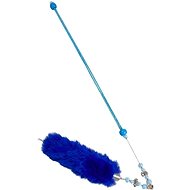 ANNAM Teaser for cats with feather and heart 45 cm, blue - Cat Toy