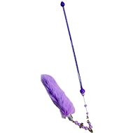 ANNAM Teaser for cats with feather and heart 45 cm, purple - Cat Toy