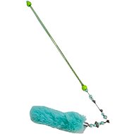 ANNAM Teaser for cats with feather and heart 45 cm, green - Cat Toy
