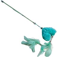 ANNAM Teether with pom pom string 52 cm, turquoise - Cat Toy