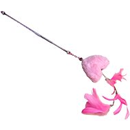 ANNAM Teether with pom pom string 52 cm, pink - Cat Toy