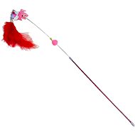 ANNAM Teaser for cats with feathers 60 cm, red - Cat Toy
