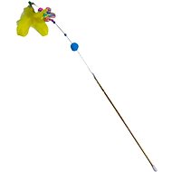 ANNAM Teaser for cats with feathers 60 cm, yellow - Cat Toy
