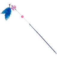 ANNAM Teaser for cats with feathers 60 cm, blue - Cat Toy