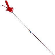 ANNAM Cat teaser with feathers 80 cm, red - Cat Toy