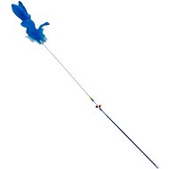 ANNAM Teaser for cats with feathers 80 cm, blue - Cat Toy
