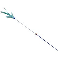 ANNAM Cat teaser with feathers 80 cm, turquoise - Cat Toy