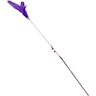 ANNAM Cat teaser with feathers 80 cm, purple - Cat Toy
