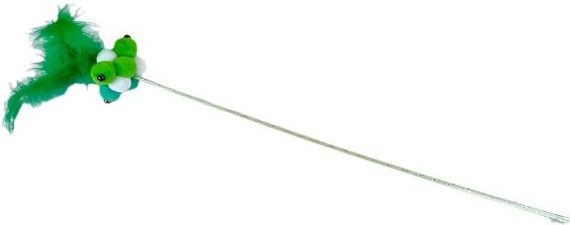 ANNAM Fluffy teaser for cats 55 cm, green - Cat Toy